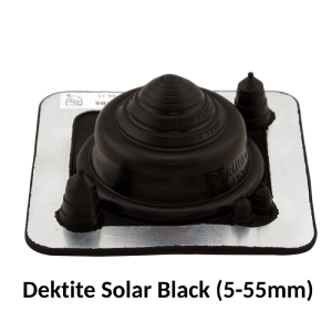 black Dektite solaf flashing for 5 to 55mm pipe