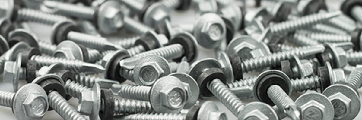 Collection of metal hex head screws with EPDM seal class 3 and class 4