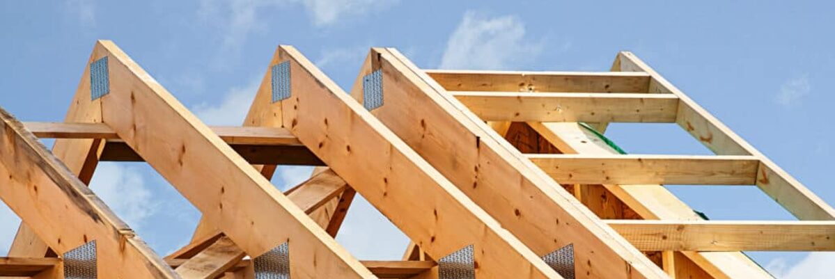 Assembled Timber trusses